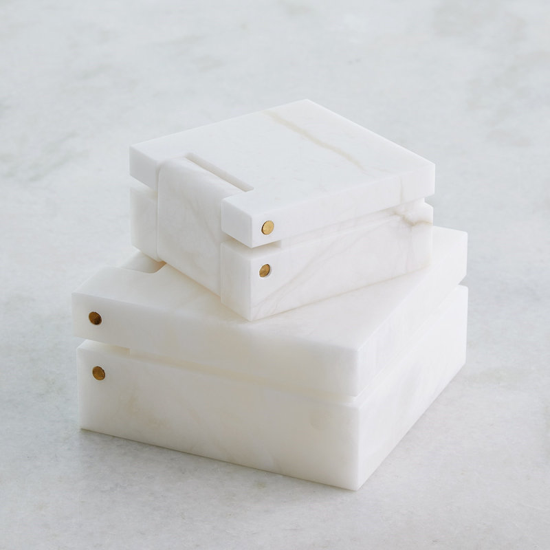 Handmade Stoneware Decorative Box, 2.5" H x 5" W x 5" D