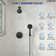 Dual-Function Shower Faucet System, Showerhead and Hand Shower with 5 Spray Settings