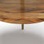 Modern - Table d'appoint ronde en marbre et bois - Blanc / Naturel