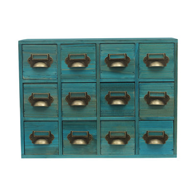 12 Drawers Wood Stackable Desk Organizer