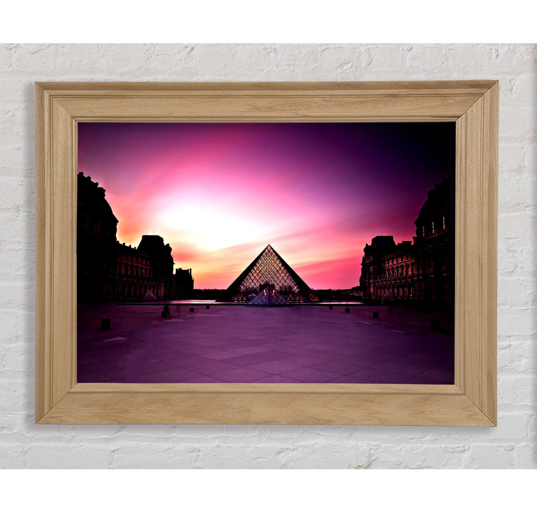 Louvre Museum bei Sonnenuntergang - Einzelner Bilderrahmen Kunstdrucke