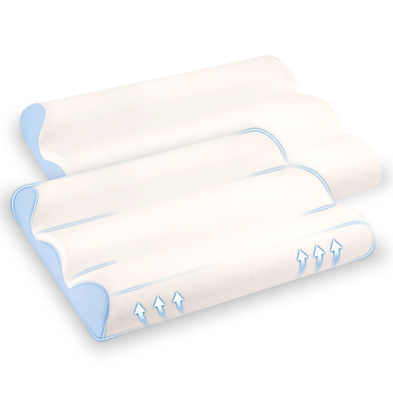 2 Pack Ergonomic Contour Memory Foam Cervical Pillow, Neck Support Pillow for Side and Back Sleepers, Relief for Neck and Shoulder Pain