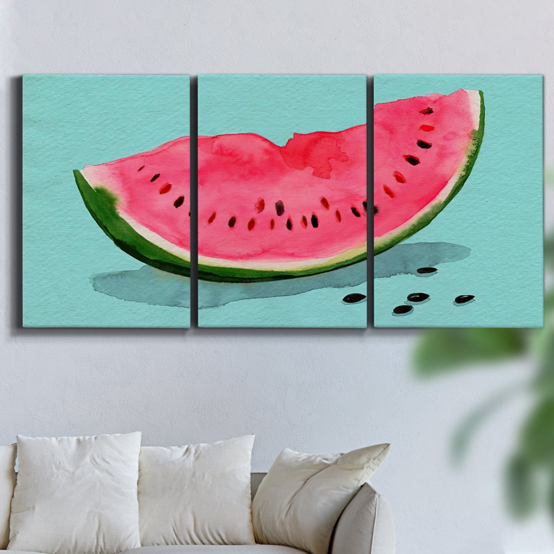 Ensemble de 3 pièces encadrées sur toile Glitched II, H 27 po x l 54 po x P 2 po