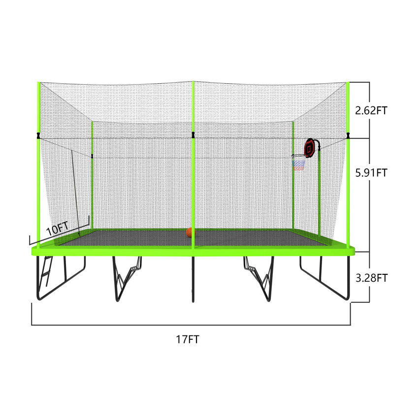 Trampoline polyvalent avec caractéristiques de sécurité avancées et options de divertissement
