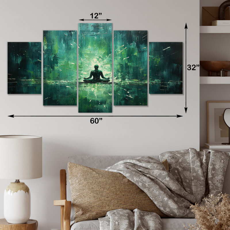 «Green Yoga Bliss II - Yoga», art mural sur toile