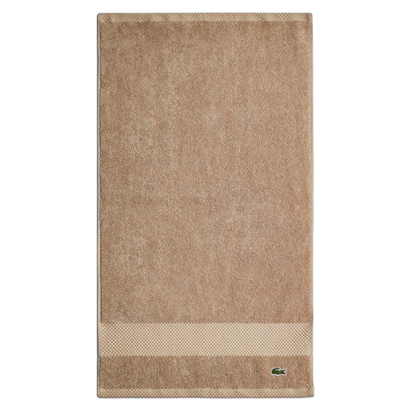 Lacoste Heritage 16X30 Cotton Hand Towel, 100% Supima Cotton, Micro-Fresh® Anti-Microbial, Sand