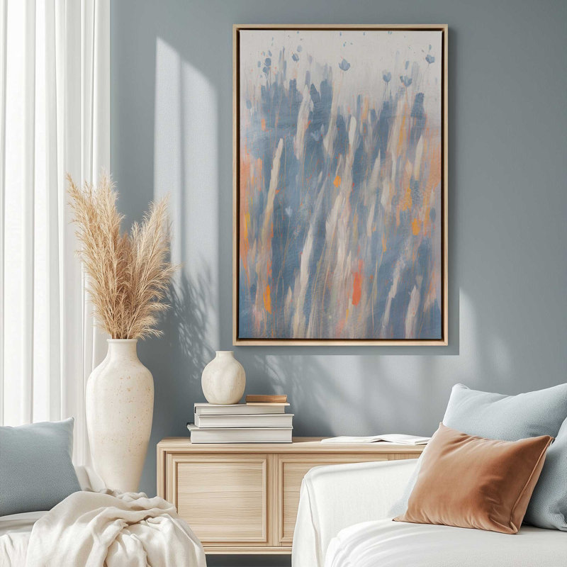 «Flowing Fields», reproduction sur toile dans un cadre, H 48,75 po x l 32,75 po, Noir satiné