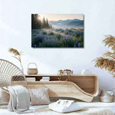 Mountain Meadow Canvas Wall Art Oil Painting Print Set Of 1