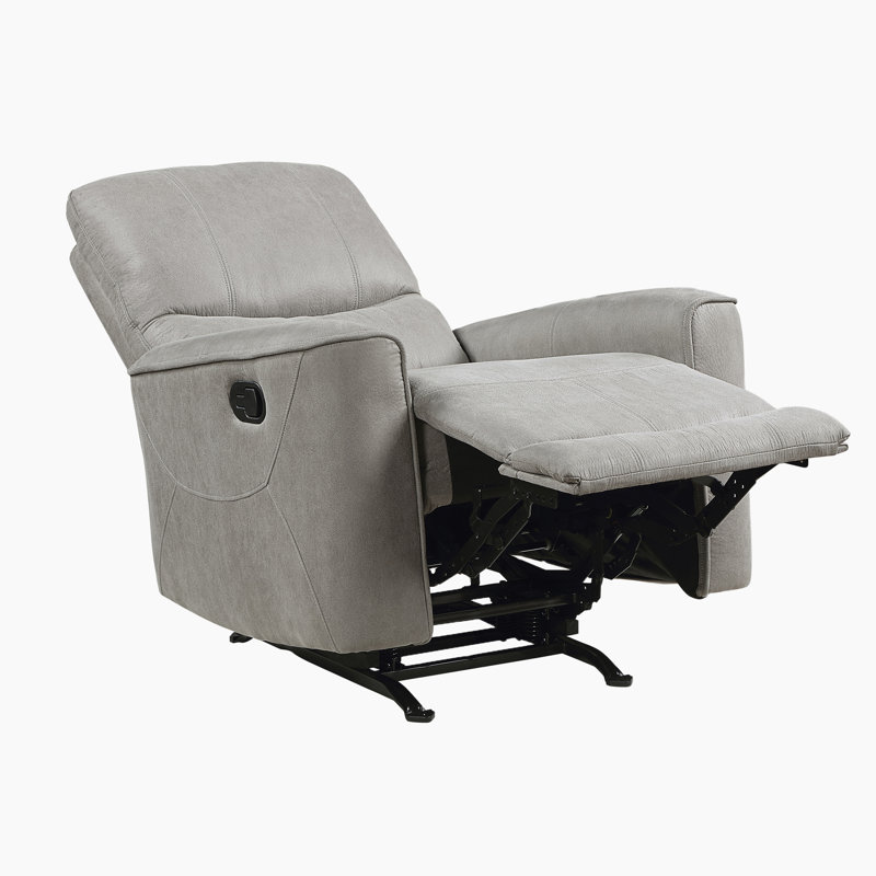  Chaise berçante inclinable moderne et contemporaine en microfibre polie 35,5 po Eène
