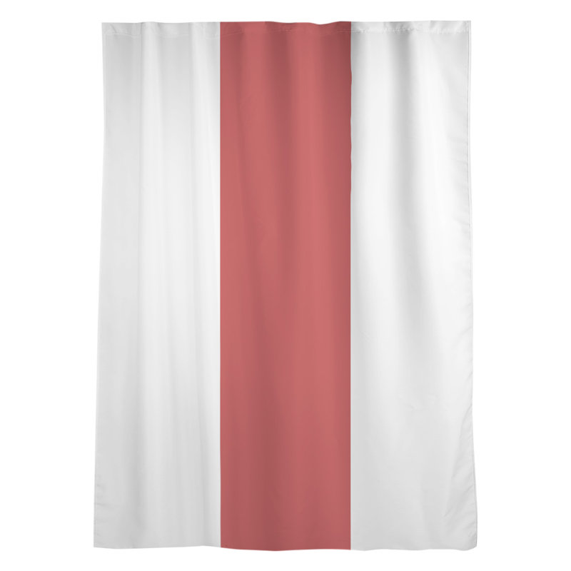 Panneau de rideau simple diaphane avec passe-tringle Stripes, Louisville fenêtre blanche / rouge / blanc