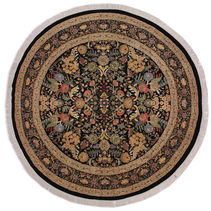 Tapis oriental ovale en laine noué à la main 9 pi x 9 pi 2 po Plattsmouth