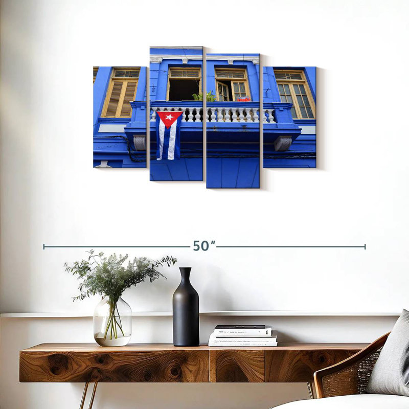 Lilie Cuba Flag On Terrace, 22" H x 36" W