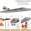 Tablettes flottantes murales Sorbus - Ensemble de 3 tablettes flottantes longues pour la chambre à coucher, la cuisine, le salon, les tablettes de salle de bain, décorations de maison de ferme - Tablettes flottantes murales - longues, grises-124322116-109748799