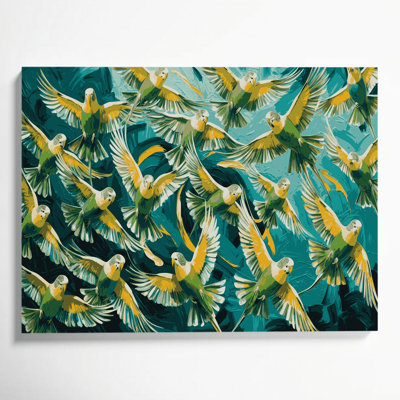 «Birds» perron à chevrons, art mural sur toile