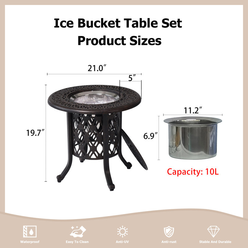 Seau à glace en aluminium