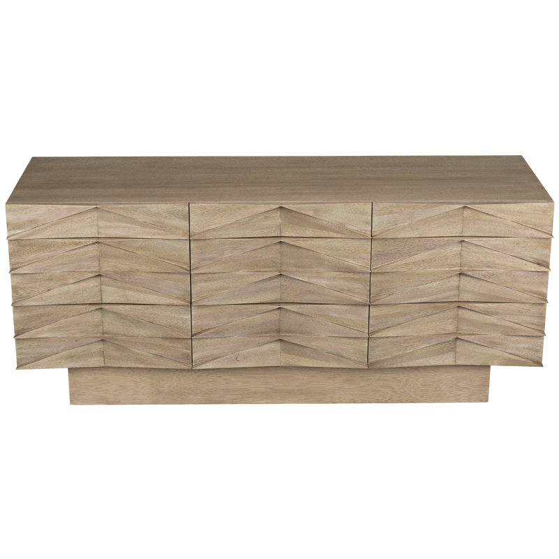 Drake 75'' W Solid Wood Sideboard, Washed Walnut