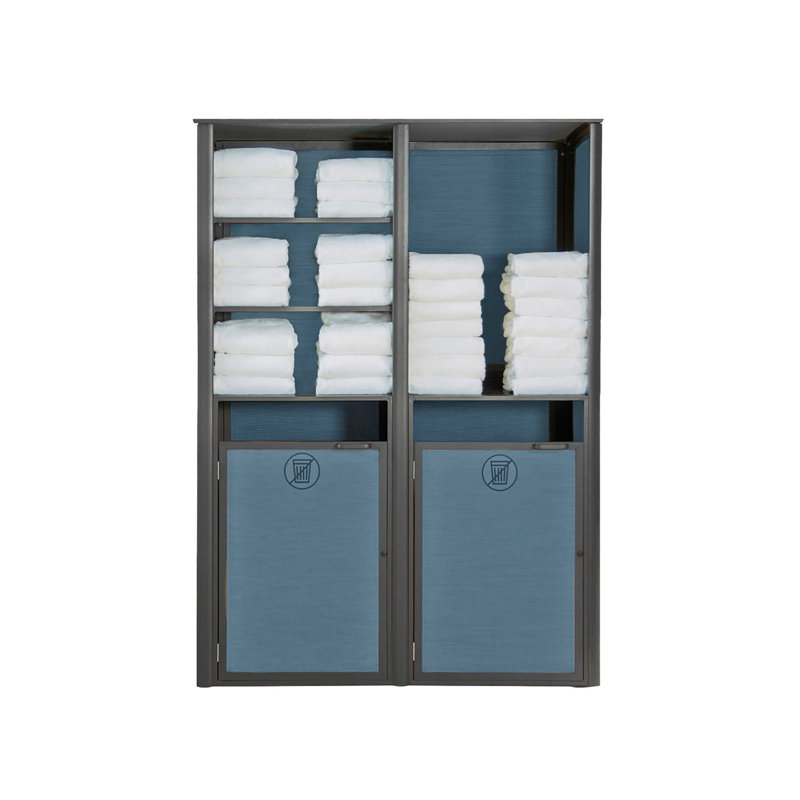 Grosfillex Expert 49'' W Aluminum Towel Valet, Madras Blue/Volcanic Black