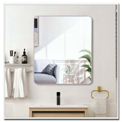 Miroir mural mural en métal pour salle de bain