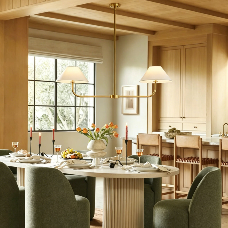 Kelsey 2 - Light Kitchen Island Pendant Light, Gold