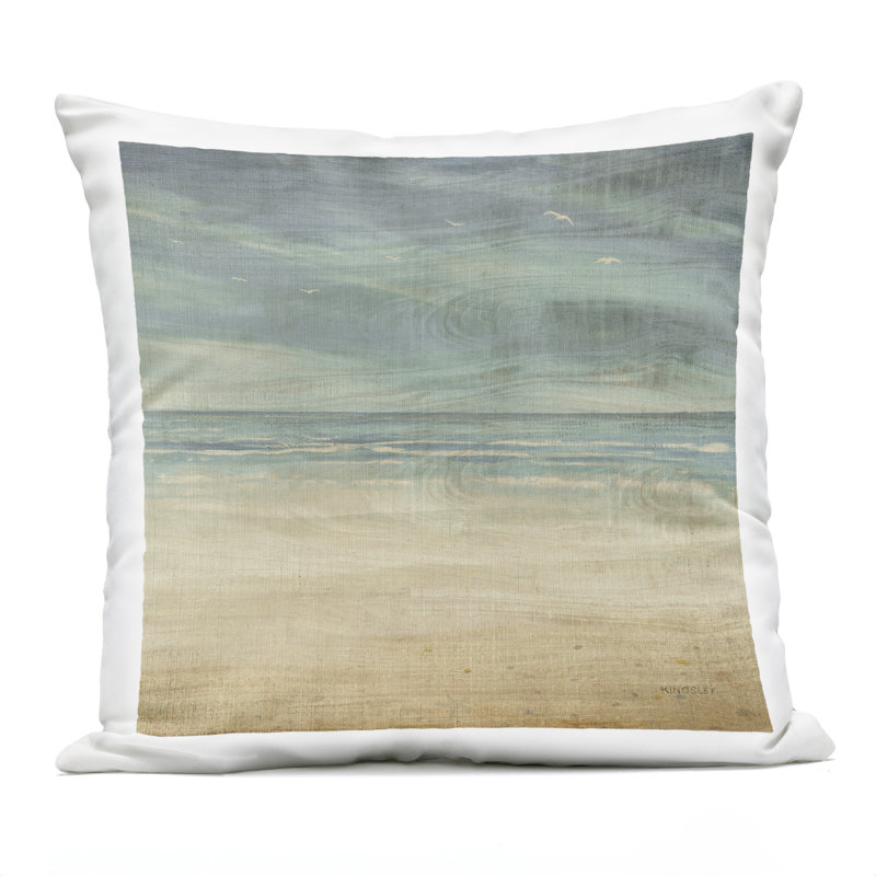 Coussin d'extérieur Vintage Misty Coast, imprimé par Dan Meneely, 18 x 7 x 18