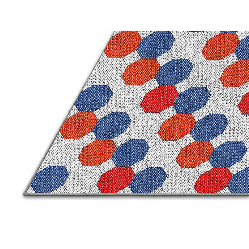 Tapis bleu à motif géométrique Kohut, Rectangle 8 pi x 12 pi