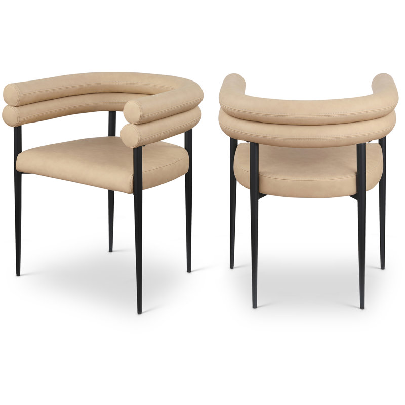 Lavina Cilton Vegan Leather Dining Chair, Tan Vegan Leather