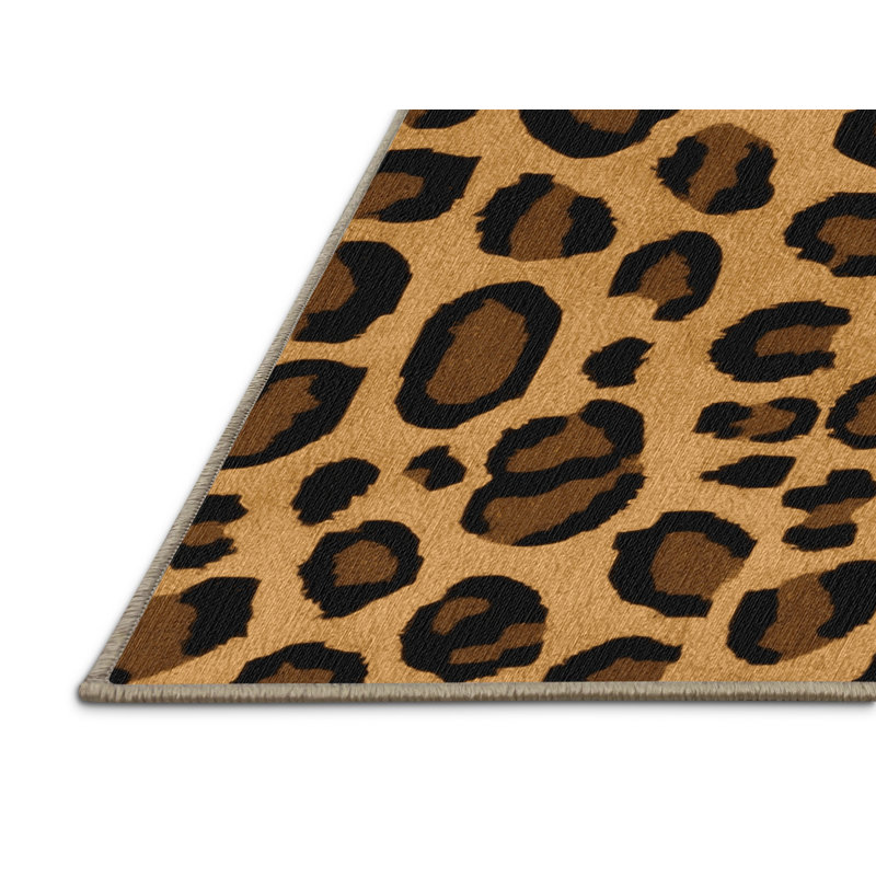 Washable King Cheetah Big Cats Area Rug, Square 5'