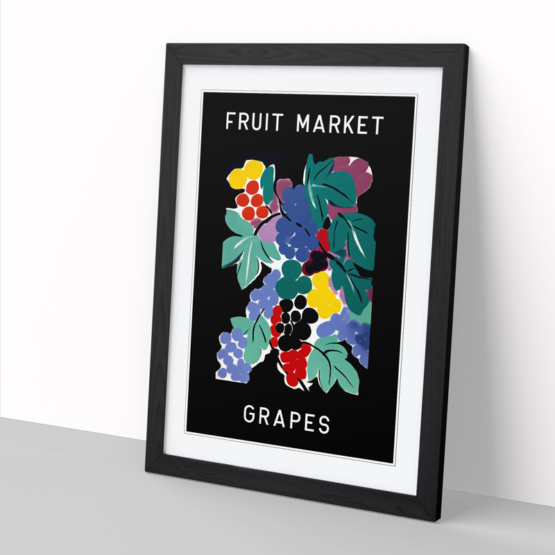 Fruit Market Exhibition Grapes Vol.2 - Single Picture Frame Print on Wood, 34cm H x 25cm W x 2cm D