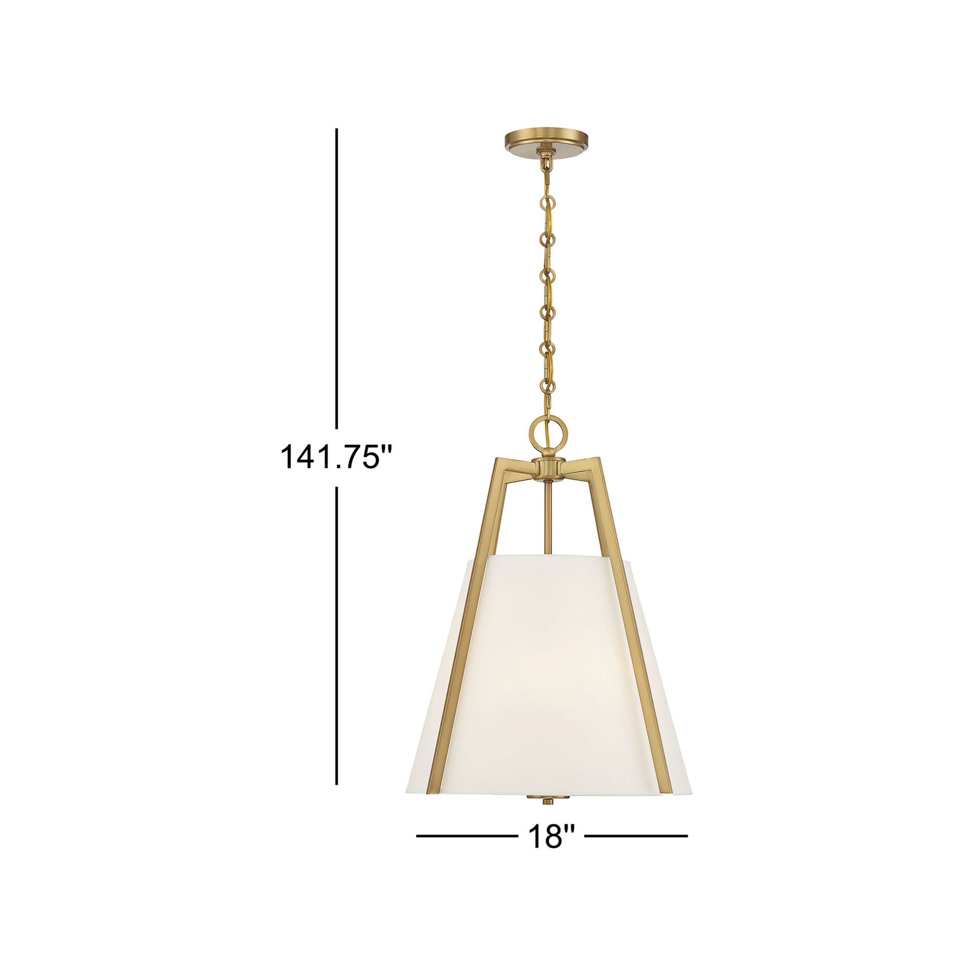 Joy 3 Light Dimmable Pendant, Brass