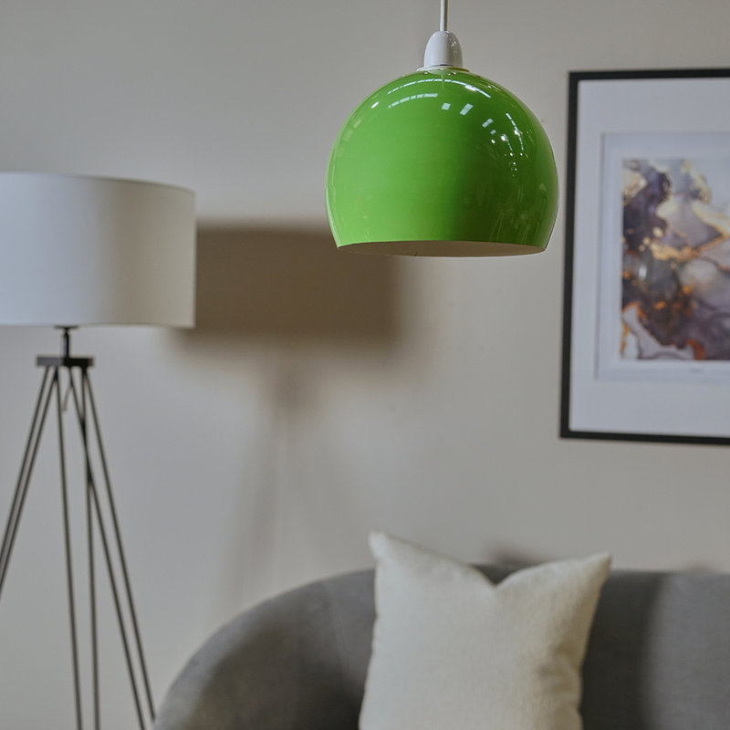 14.7cm H Metal Bowl Pendant Shade ( Screw On ), Green