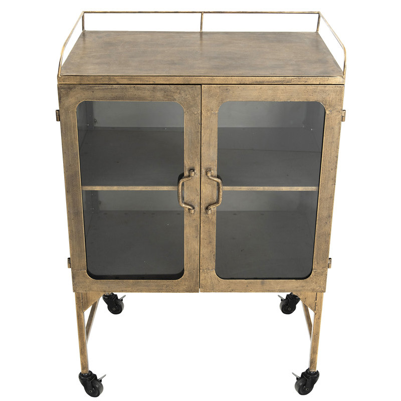 Murchison Metal Bar Cart, Brushed Gold