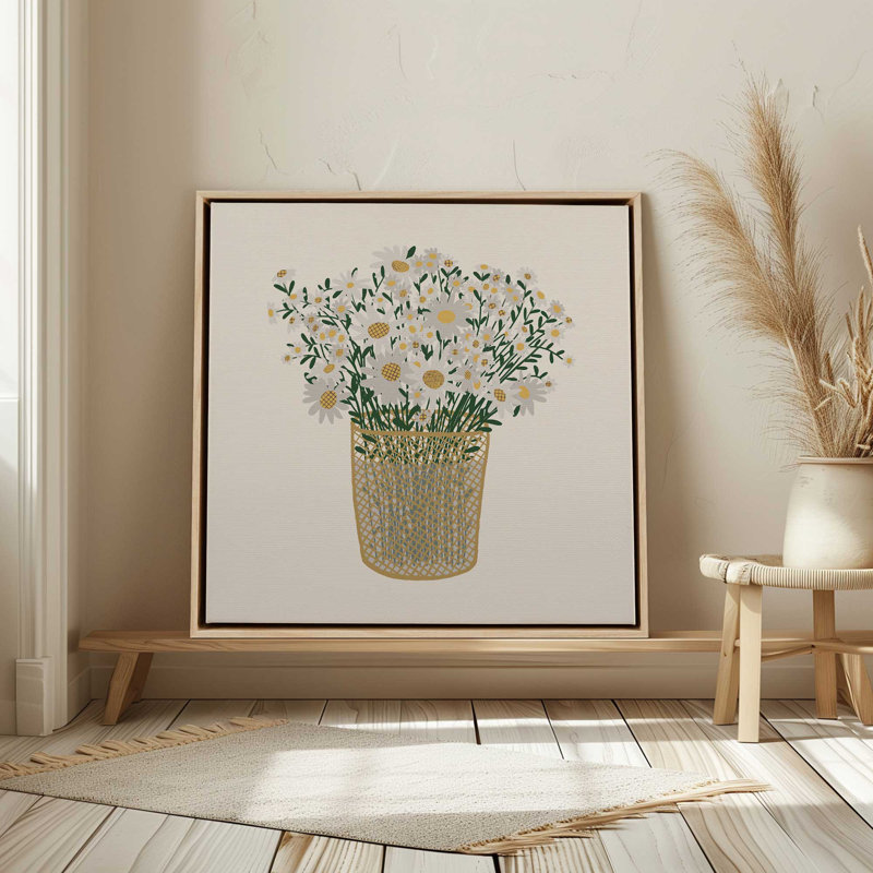 «Sweet as a Daisy» par Alisa Galitsyna, reproduction d'art, Noir, Toile avec cadre flottant, H 36 po x l 36 po x P 1,25 po