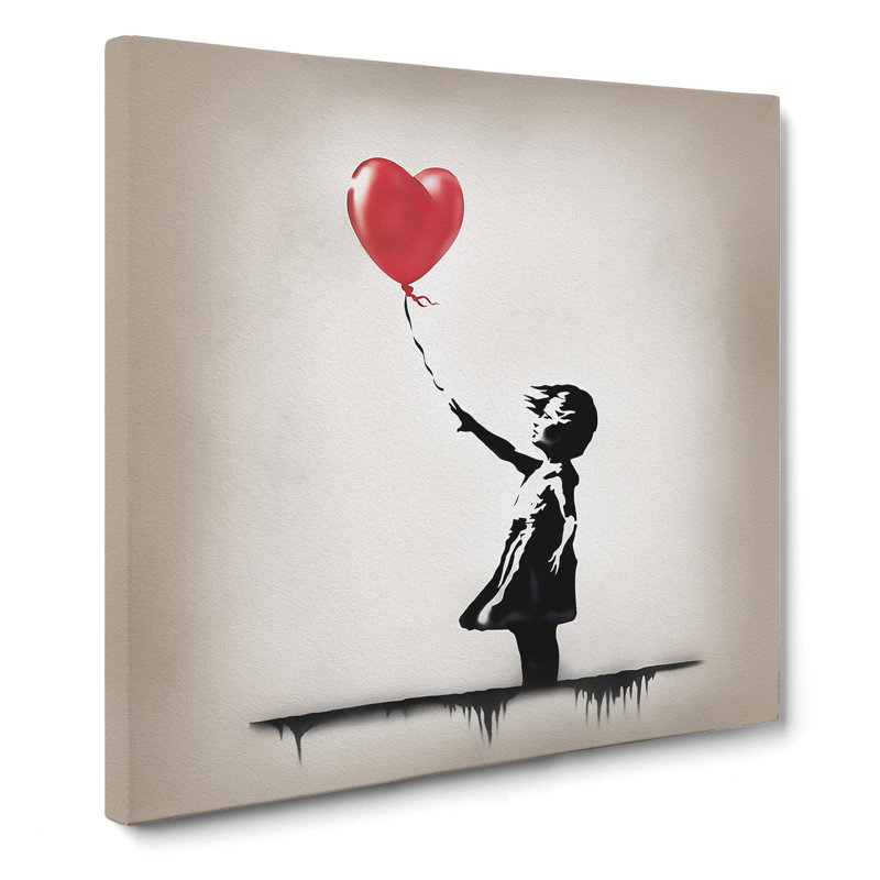 Banksy Girl With Balloon Cubism - Print, 35cm H x 35cm W x 3cm D