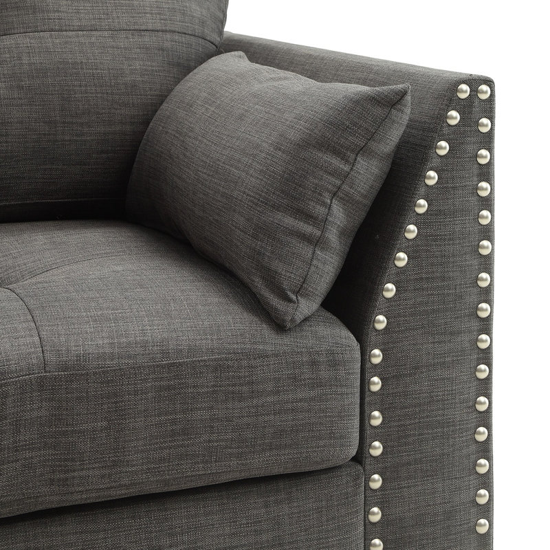 Chaise en lin Laurissa avec 3 coussins