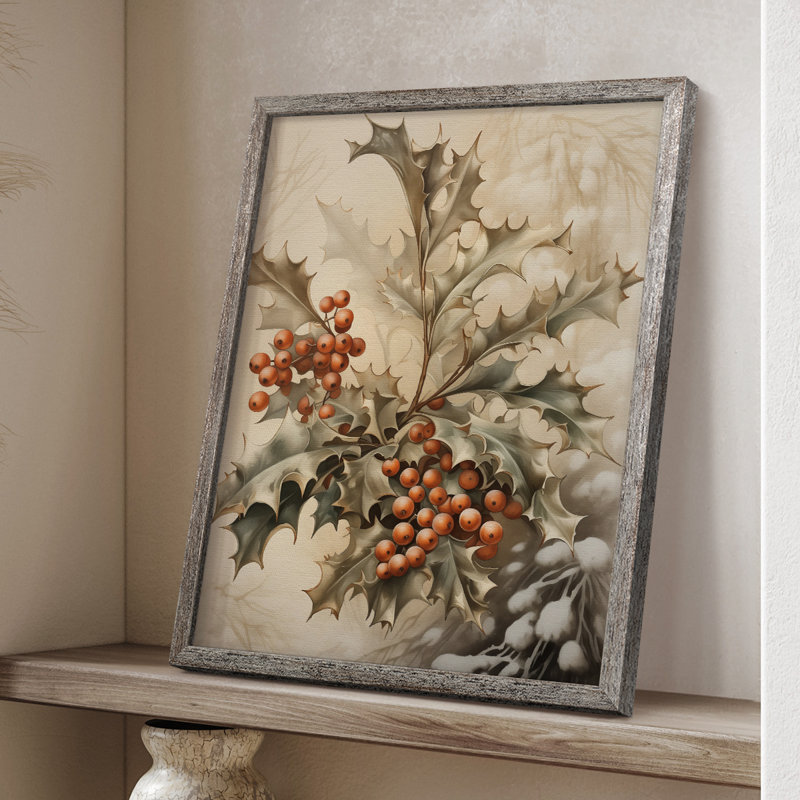 Christmas Holiday Art DCCVI Framed Print - Solid Wood, 11" H x 9" W