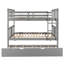 Grey Full Over Bunk Bed With & Twin Trundle. Solid Construction, Meets Bedroom Requirements In Size Stable Frame, Complements Decor