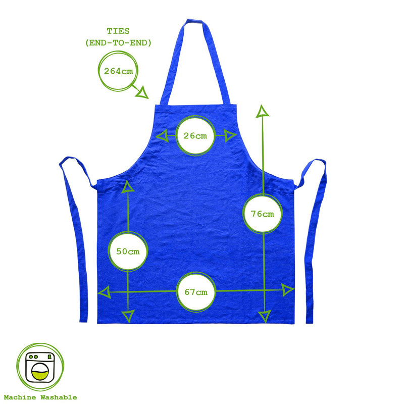 Solid Colour Bib Apron, 2, Royal Blue