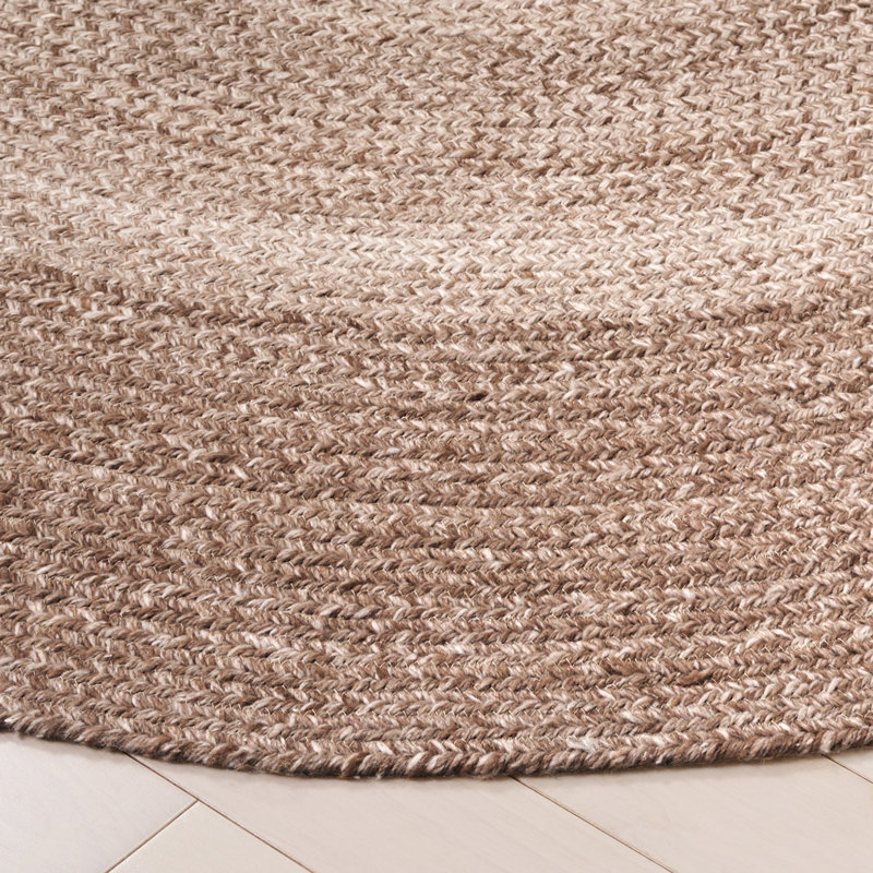 Tapis géométrique tressé à la main Bra7, Rond 5 pi
