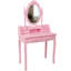 Ensemble de bureau de coiffeuse Princess avec miroir et tabouret rembourré, coiffeuse en bois à 4 tiroirs, coiffeuse-1467384677