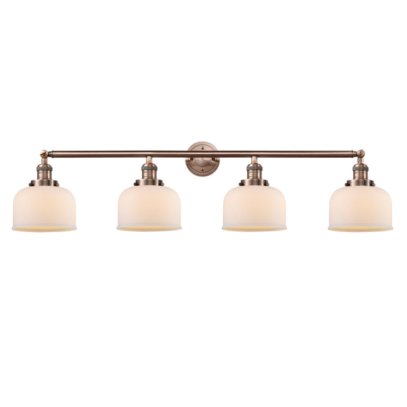 Cochrane 4 - Light Dimmable Vanity Light, Matte White Cased, Antique Copper, Bulb Not Included