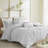 Brooklyn Cotton Jacquard Comforter Set with Euro Shams and Throw Pillows-896363540-896363537