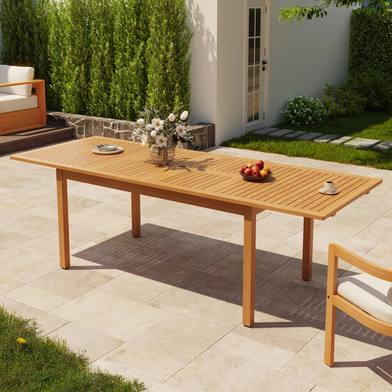 Table de salle à manger extensible 63 po - 95,3 po L avec trou pour parasol