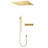 Sarzana LED Thermostatic Shower System in Brushed Gold with Phone Control for Modern Bathrooms