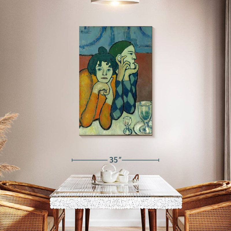 Leisha Les Deux Saltimbanques, H 45 po x l 30 po