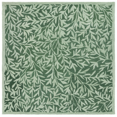 Tapis vert en laine / coton touffeté à la main Jalayiah