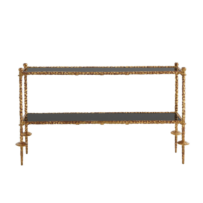 Gold Chiseled Console-Black Granite