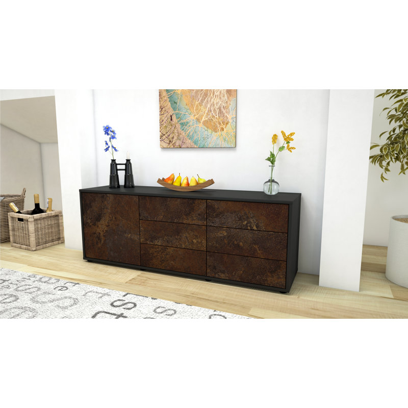 Wyant TV Stand for TVs up to 60", Rust / Matte Anthracite