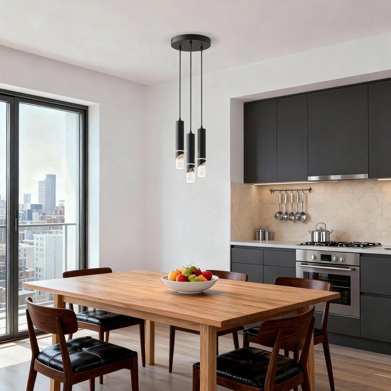 3 - Light Cluster Pendant Flush Mount Ceiling Lighting For Kitchen Island Dining Room