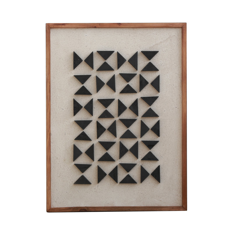 Framed On Wood, Beige/Black