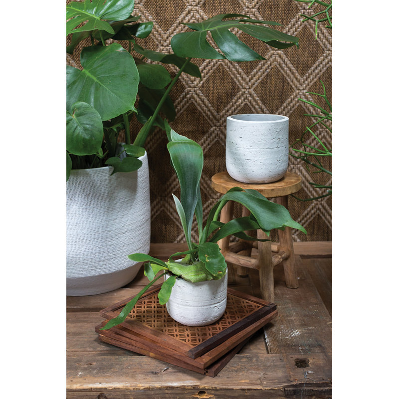 Handmade Ceramic Pot Planter, 4" H x 4.75" W x 4.75" D